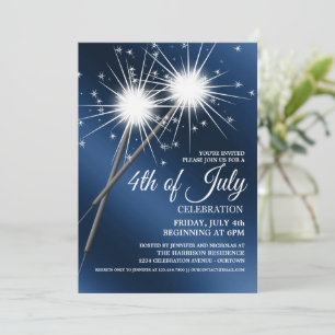 Éblouissant Sparklers 4 juillet Invitations De Fêt