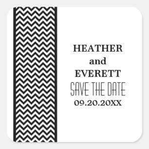 Ebony Chevron Bordure Enregistrer la date Stickers