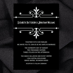 Ebony Fancy Mariage ornemental Invitation