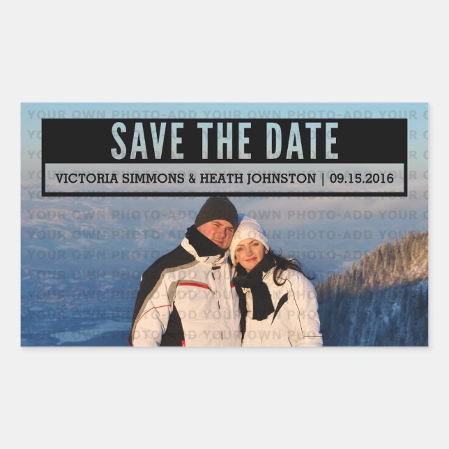 Ebony Modern Cut Out Save the Date Stickers (Devant)