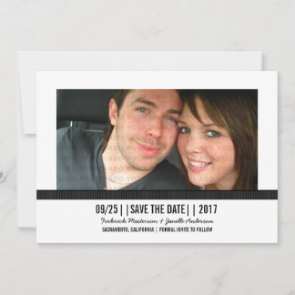 Ebony Photo moderne Enregistrer la date Invitation