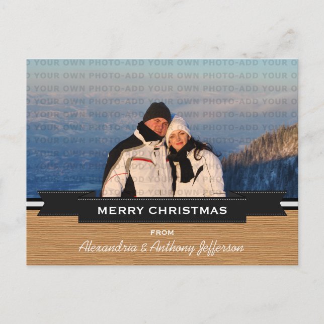 Ebony Rustic Banner Carte postale de vacances (Devant)