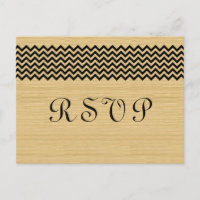 Ebony Rustic Chevron carte postale RSVP