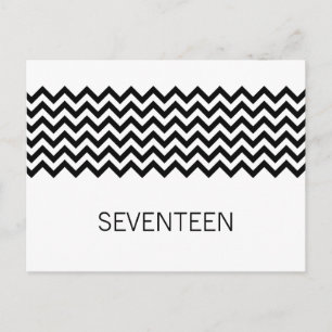 Ebony Simple Chevron Numéro de table Carte postale