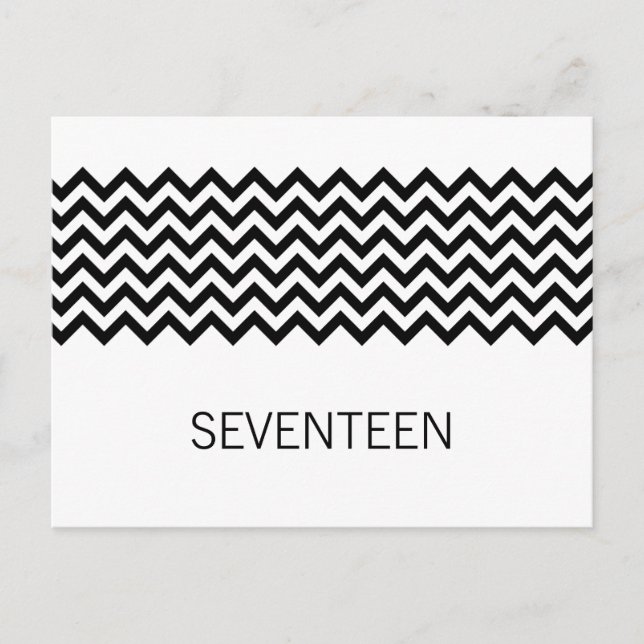 Ebony Simple Chevron Numéro de table Carte postale (Devant)