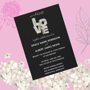 Ebony Vanilla Strawberry Hydrangeas Mariage Invite
