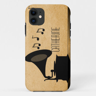 Ebony Vintage Gramophone BT ID iPhone 5 Coque