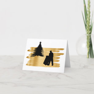 Éboueur et carte de la silhouette d'un sapin de No