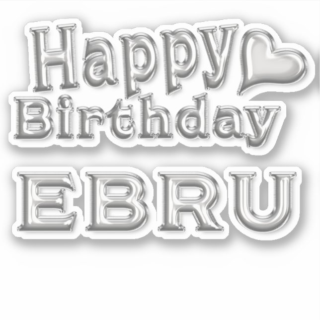 Ebru Happy Birthday Autocollants (Devant)