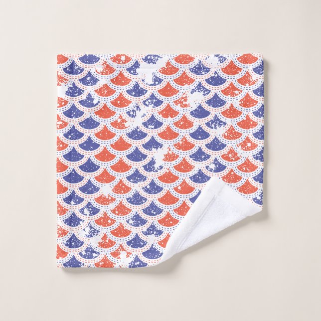 Écailles de poisson Coastal Americana (Gant de toilette)