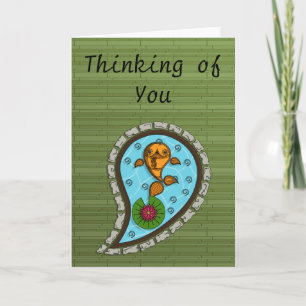 Écale la carte de voeux de poisson rouge