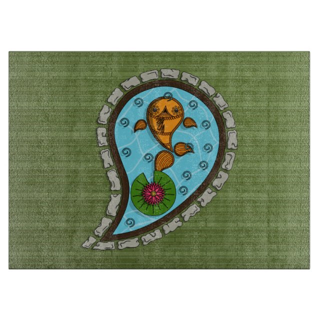 Écale la planche à découper en verre de poisson d' (Devant)