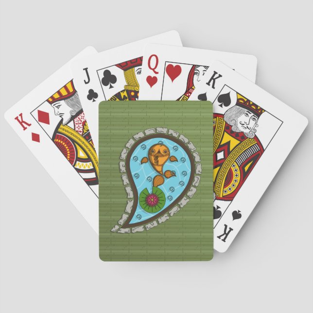 Écale les cartes de jeu classique de poisson rouge (dos)
