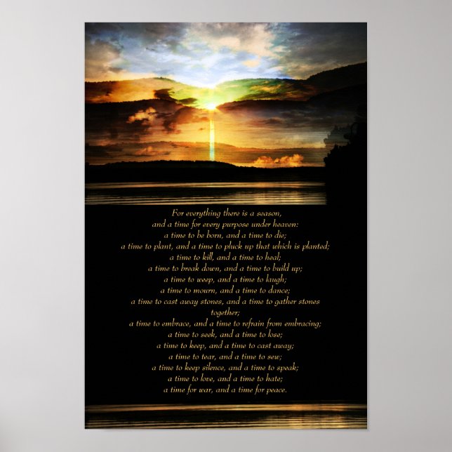 Ecclesiastes 3, 1-8 - affiche inspirante du lever  (Devant)