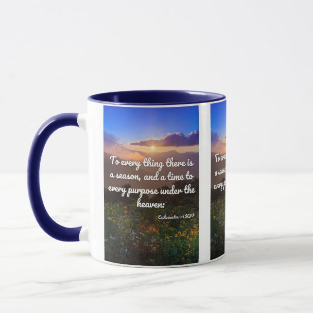 Ecclesiastes 3:1 KJV Bible Verse Pic Mug Deux Tons (Gauche)