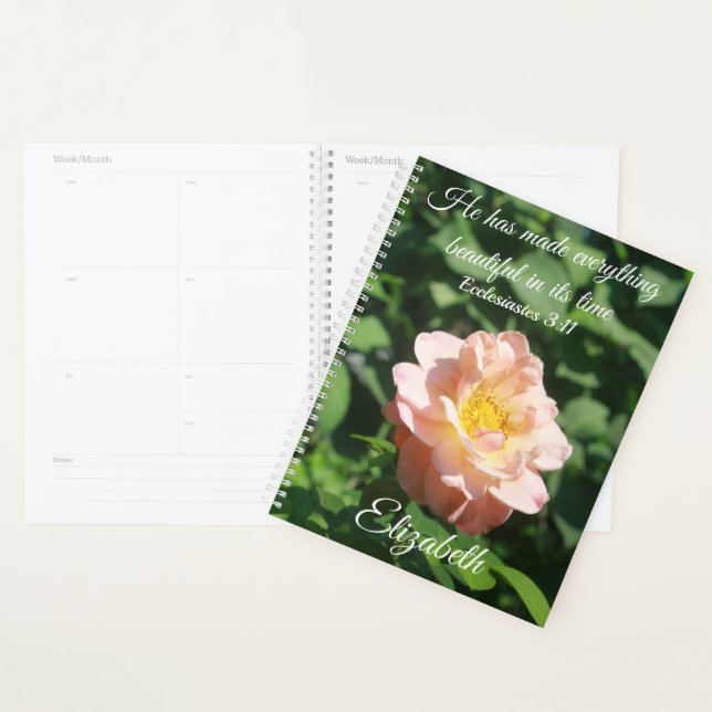 Ecclesiastes Roses floraux rose Pêche Personnalisé (Devant avec enveloppe)