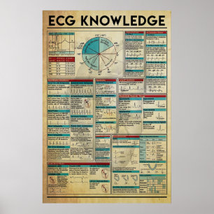 ECG Knowledge Poster, Cardiology Knowledge Poster