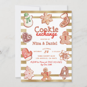 Échange de biscuits de pain d'épice Invitation de