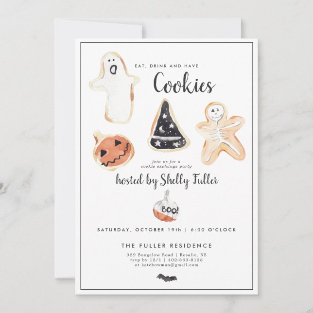 Échange de biscuits | Fête de pâtisserie Halloween (Devant)