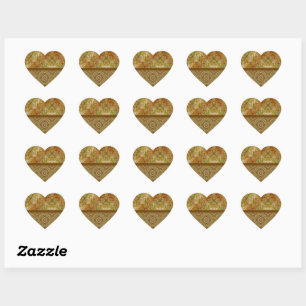 Échantillon de stickers en forme de cœur aux tons 