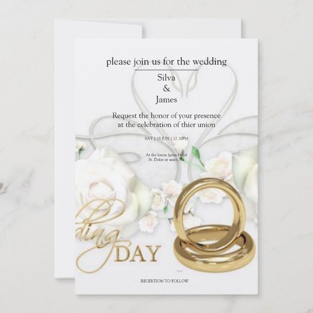 échantillons de la carte d'invitation de mariage (Devant)