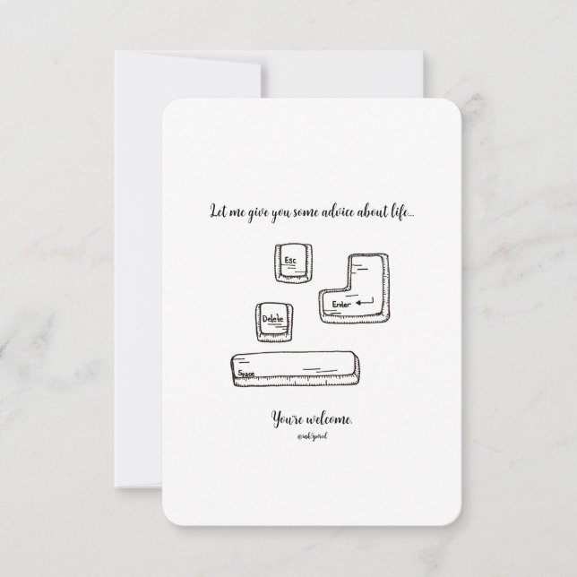 Échapper, supprimer, entrer, espace - Carte plate (Devant)