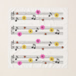 Écharpe de carré de mousseline de soie de notes de<br><div class="desc">Cette musique note les caractéristiques carrées d'écharpe de mousseline de soie une conception mignonne florale et de coccinelle. Un cadeau mignon pour un professeur de musique !</div>