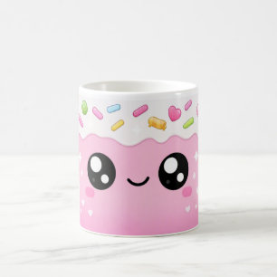 Écharpe de mug rose et blanc Mignonne avec des p
