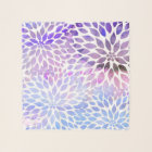 Écharpe florale de fleurs de dahlia bleu pourpre