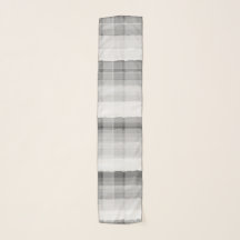 Écharpe grise et blanche de plaid