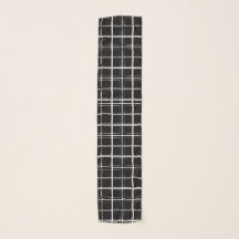 Écharpe noire et blanche de plaid