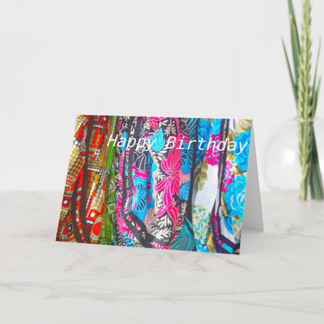 Écharpes en plusieurs couleurs Bonne carte d'anniv (Devant)