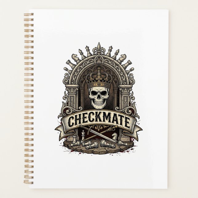 Échec et mat Roi Crâne Échecs Vintage (Devant)