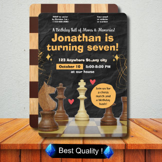 Échecs Anniversaire Fête Invitation Famille Jeu Nu