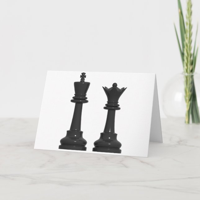 Échecs Carte d'anniversaire King et Queen humorist (Devant)