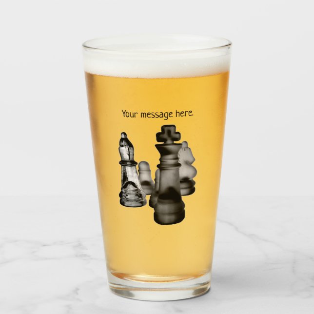 Échecs de tondeuse en verre 16 onz (Devant (rempli))