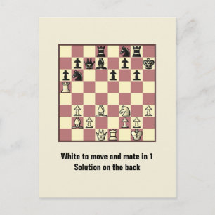Échecs Mate Dans 1 Puzzle #4 Carte Postale