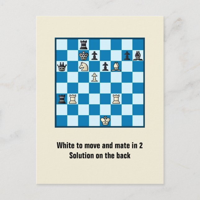 Échecs Mate Dans 2 Puzzle #1 Carte Postale (Devant)