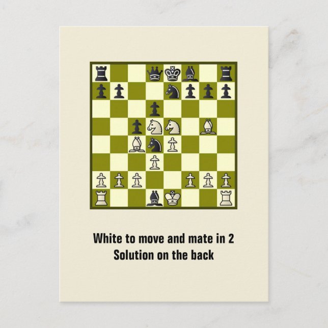 Échecs Mate Dans 2 Puzzle #2 Carte Postale (Devant)