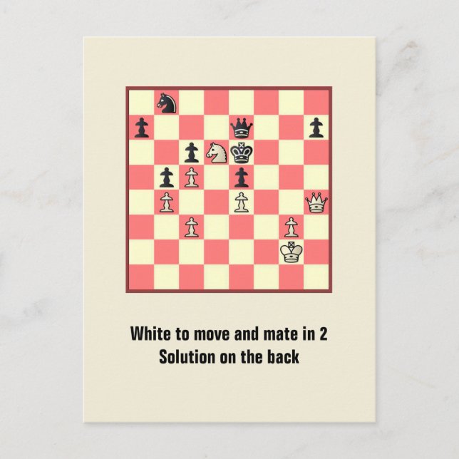 Échecs Mate Dans 2 Puzzle #4 Carte Postale (Devant)