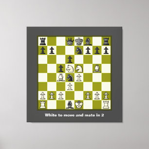 Échecs Puzzle Mate en 2 toile étirée Imprimer