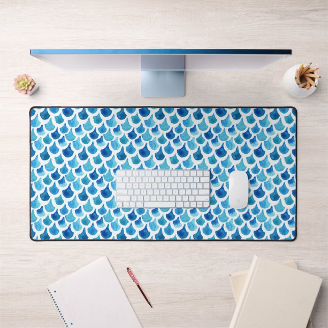 Echelle d'aquarelle bleue Motif 3 (Bureau 1)