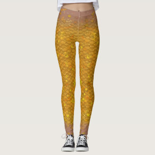 Échelle de sirène taille mixte Leggings Gold Fish