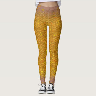 Échelle de sirène taille mixte Leggings Gold Fish 
