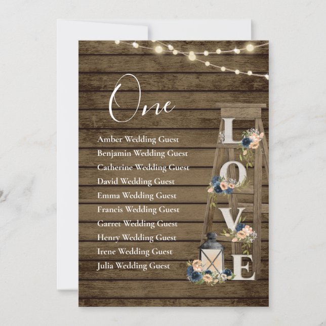 Échelle en bois Table florale Une carte de siège (Devant)