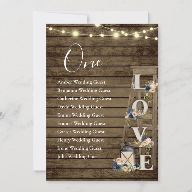 Échelle en bois Table florale Une carte de siège (Devant)