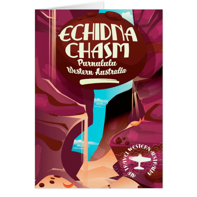 Echidna Chasm dessin animé affiche de voyage (Devant)