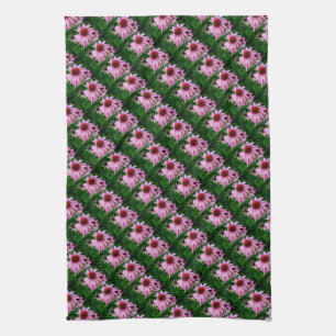 échinacée rose sur la serviette verte