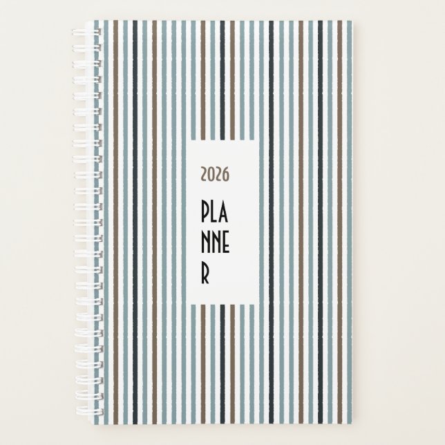 Echo Trails 2026 Planner – Blue Stripes (Devant)