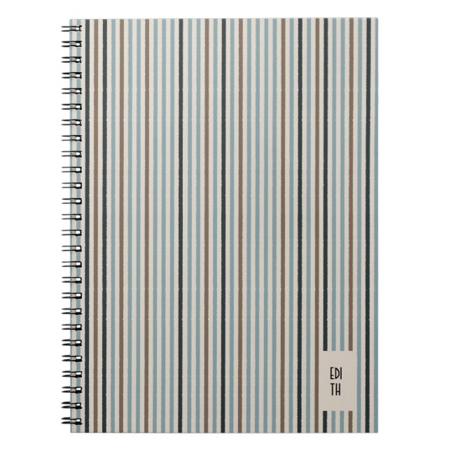 Echo Trails Blue/Natural Stried Journal (Devant)